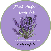 Black Amber & Lavender Scented Candle