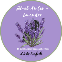 Luxe Black Amber & Lavender Scented Candle